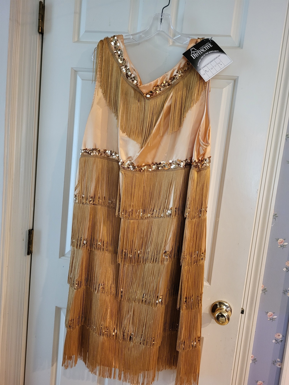 Gold Fringe Sequin Flapper Dress